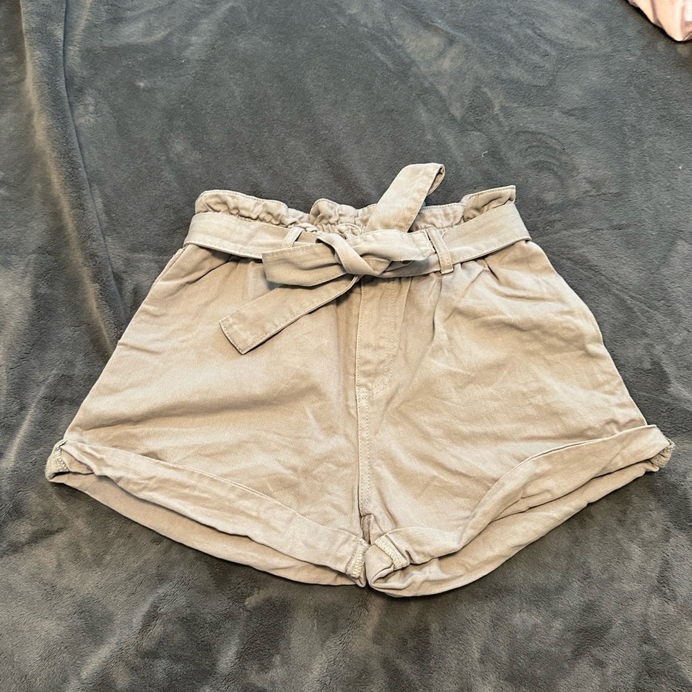 Wish List Jeans Grey Denim Paperbag Shorts